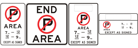P1 AND P2 TRANSIT LANE SIGNS